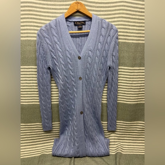 Brooks Brothers Cable Knit Cardigan Sweater Dress Silk - Main Image